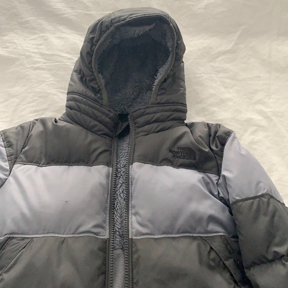 North face fleece lined puffer jacket